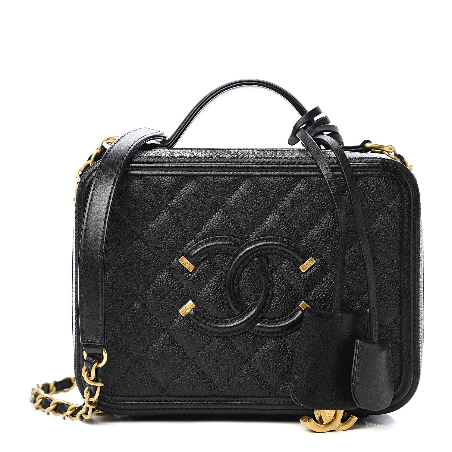 Chanel Caviar Quilted Medium CC Filigree Vanity Case Black 1 of 10