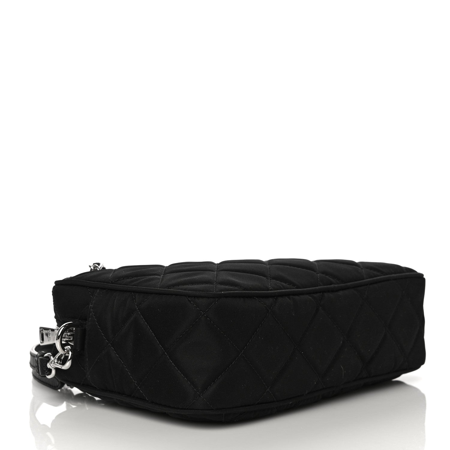 Prada Nylon Tessuto Impuntu Quilted Chain Crossbody Black 3 of 8