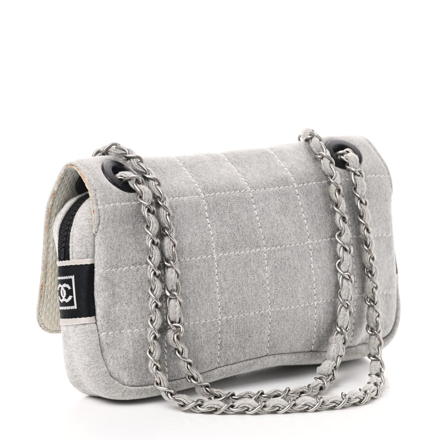 Jersey Quilted Rectangular Flap Light Grey