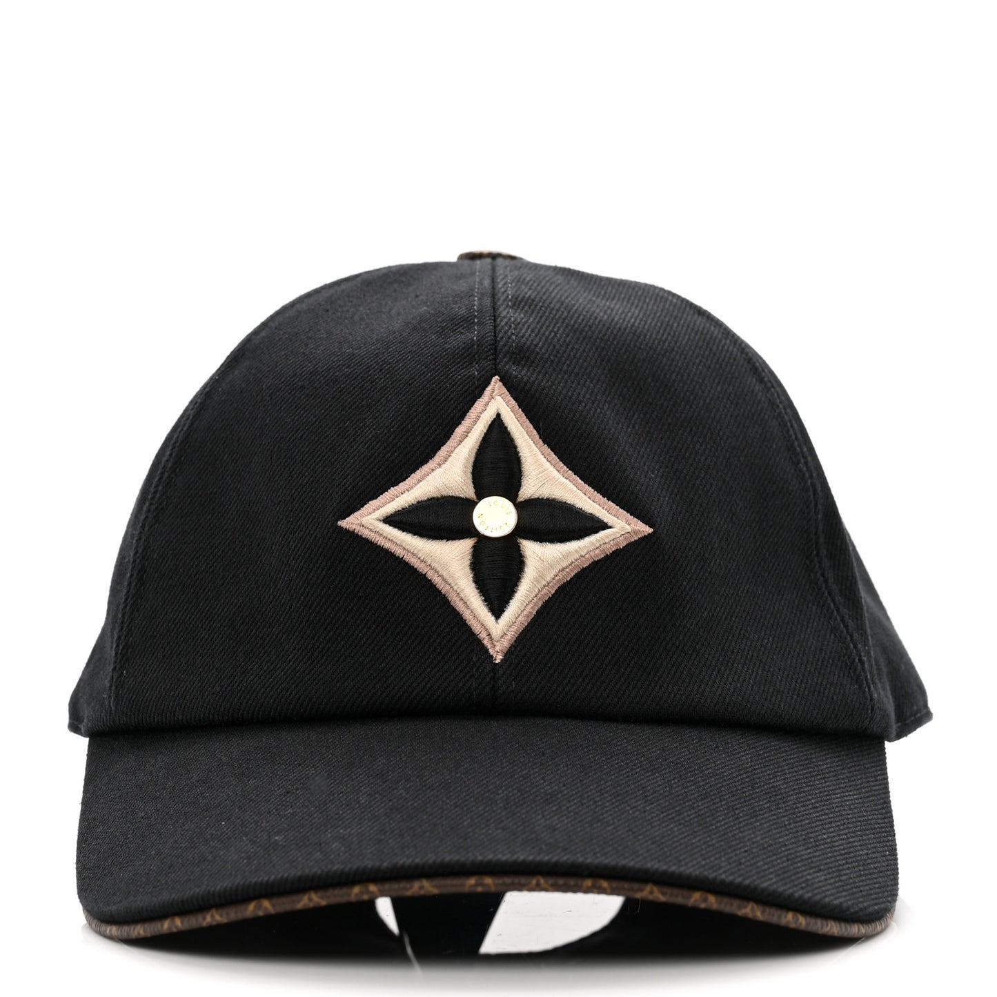 Monogram Cotton Jacquard Embroidered LV Day Cap M Black