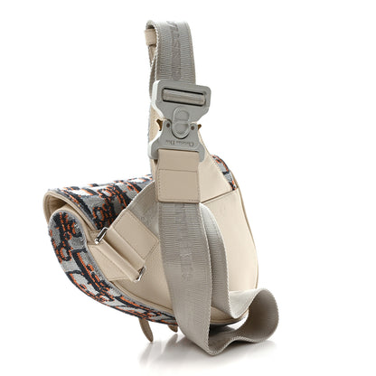 Christian Dior Sequin Oblique Mens Saddle Bag Blue Orange Silver 3 of 10