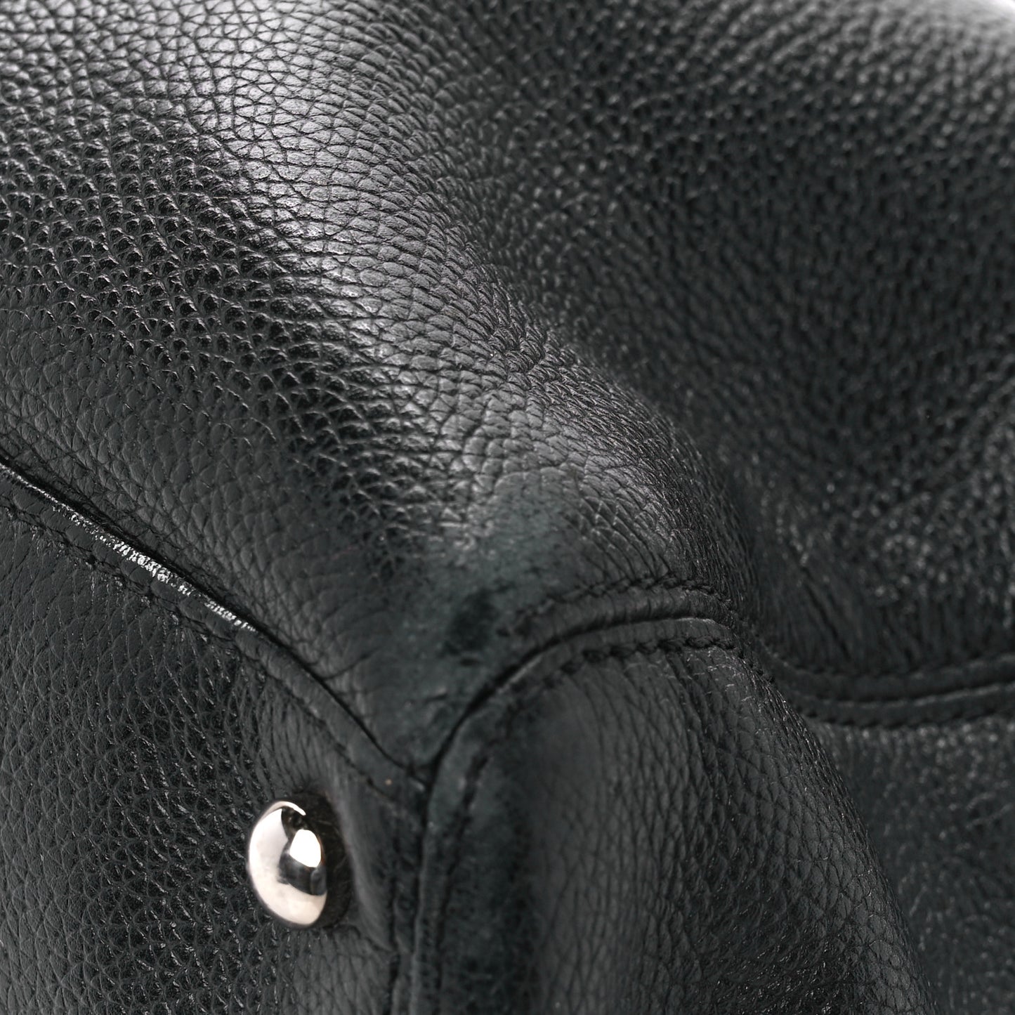 Calfskin Cerf Executive Shopper Tote Black