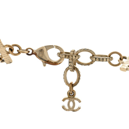 Chanel Beaded Crystal CC Celestial Long Necklace Gold 4 of 4
