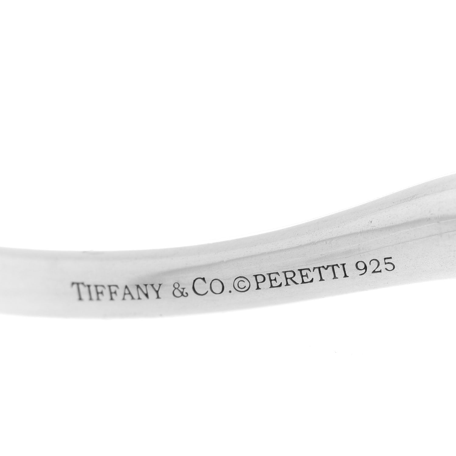 Tiffany Sterling Silver Medium Elsa Peretti Open Heart Hoop Earrings 4 of 4