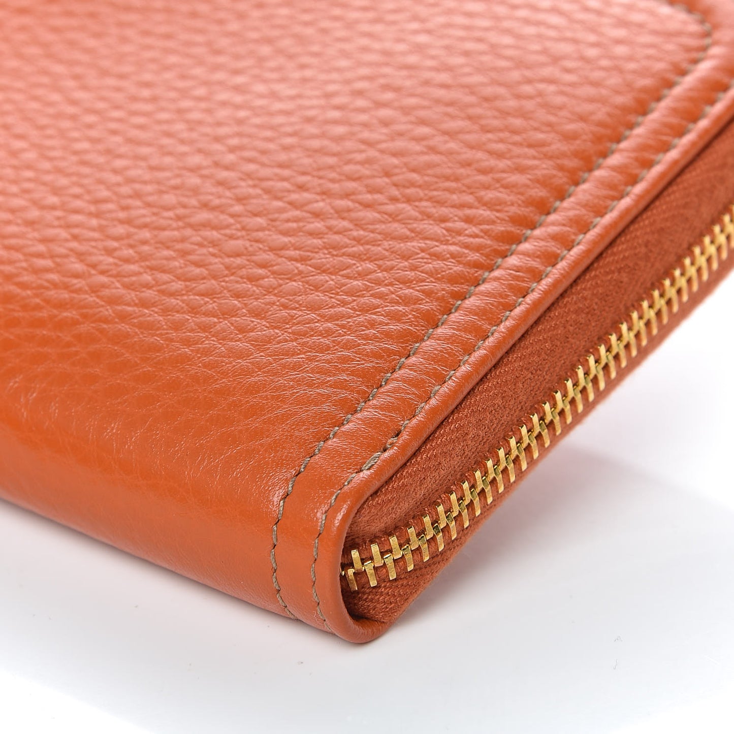 Vitello Daino Zip Around Wallet Papaya