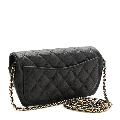 Chanel Caviar Quilted Glasses Case With Chain Black 3 of 12