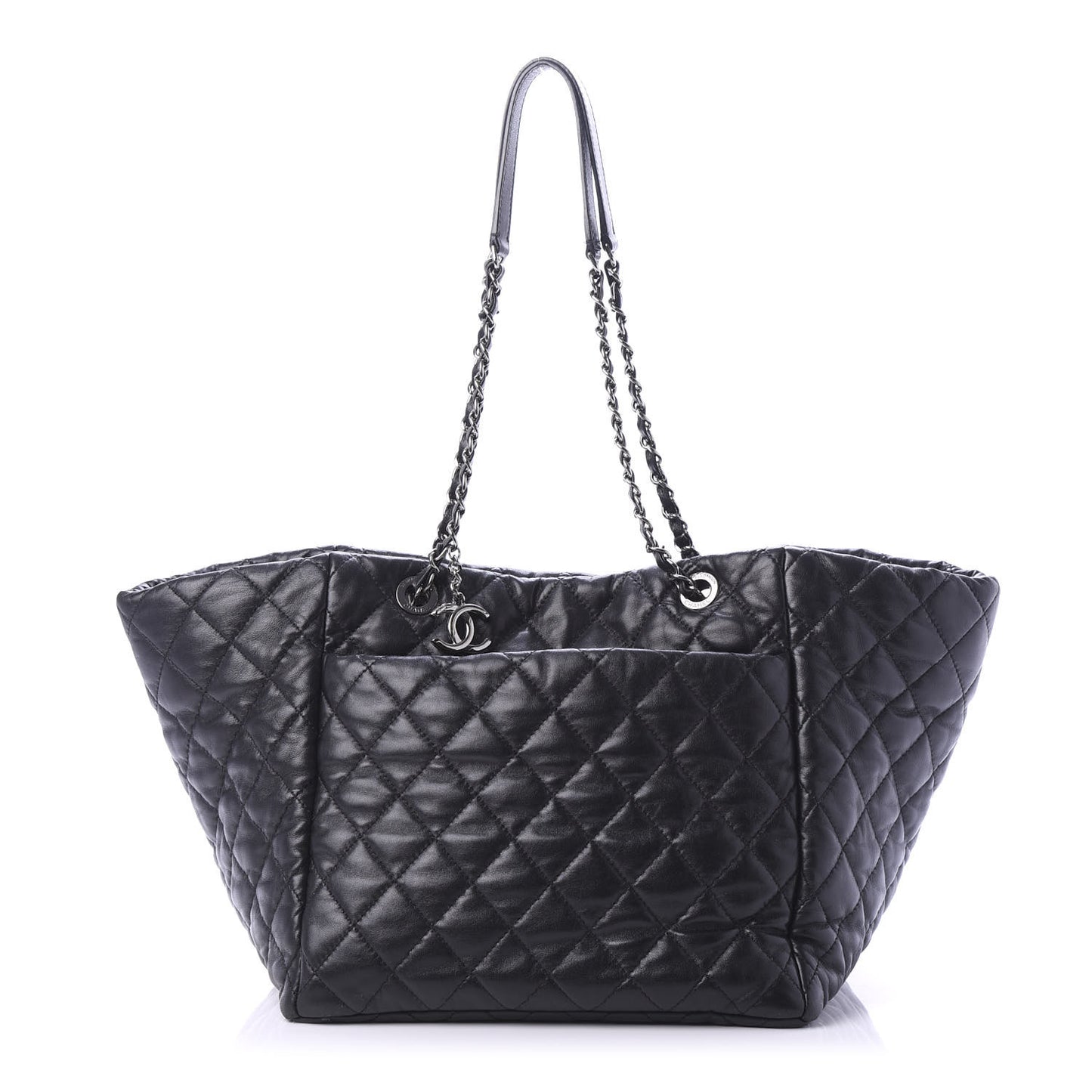 Lambskin Quilted Week End on Mars Tote Black