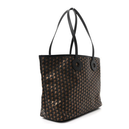 Moynat Grained Calfskin Canvas 1920 Oh! Tote Ruban MM Carbon Bronze Green Bordeaux 3 of 10