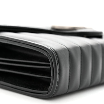 Gucci Calfskin Matelasse Aria GG Marmont Chain Wallet Black 10 of 12