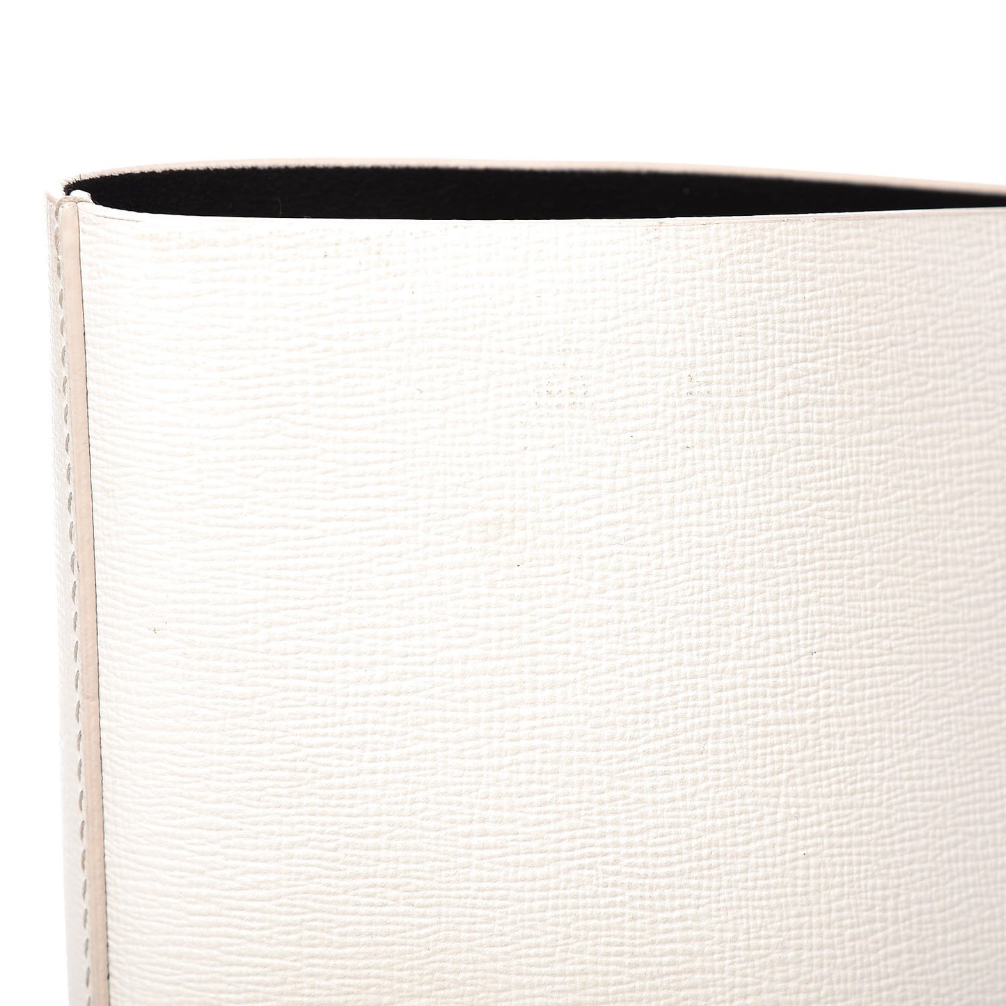 Grained Calfskin Small T Tote White