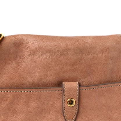 Prada Glace Calf Zippers Shoulder Bag Naturale 14 of 17