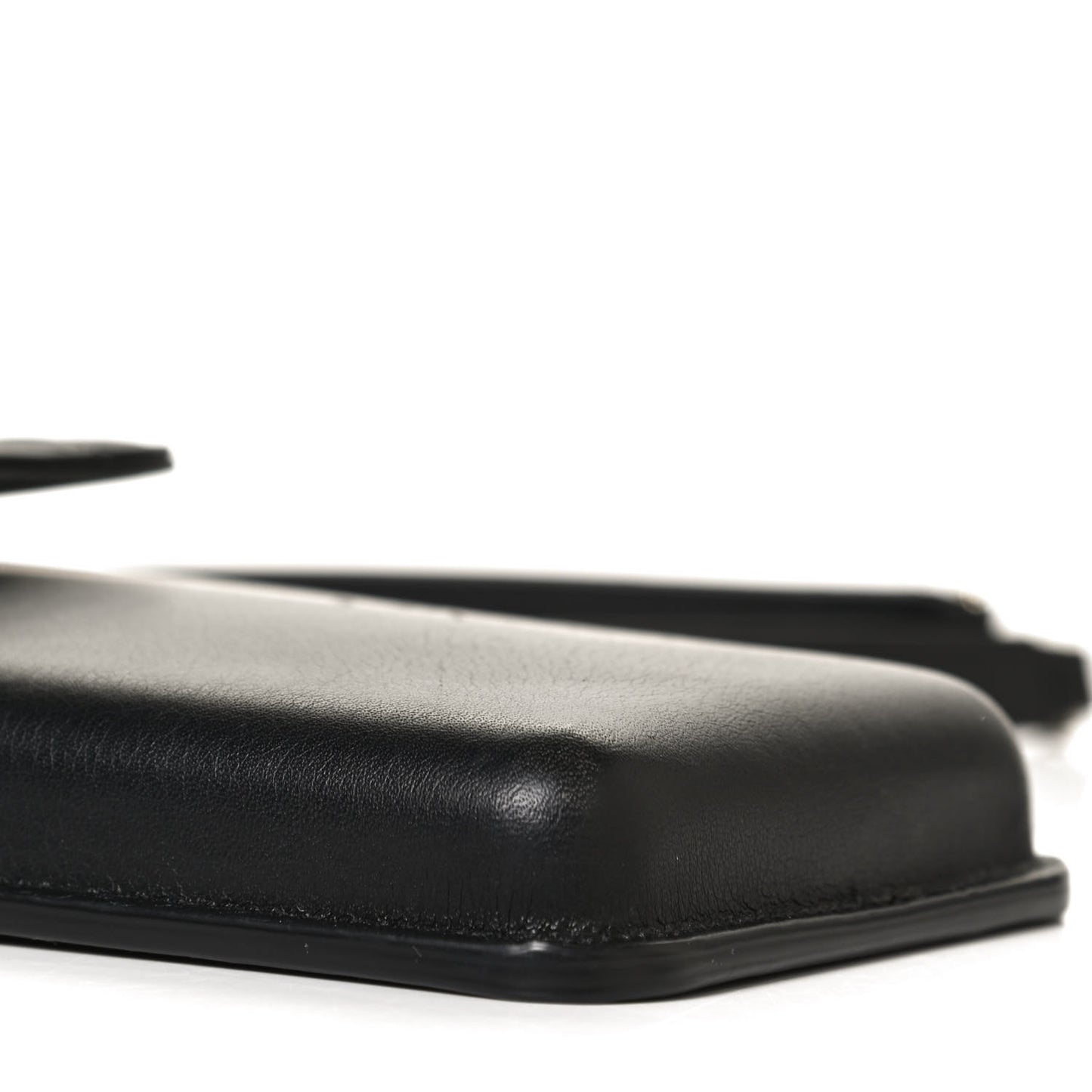 Calfskin Quilted CC Phone Holder Black