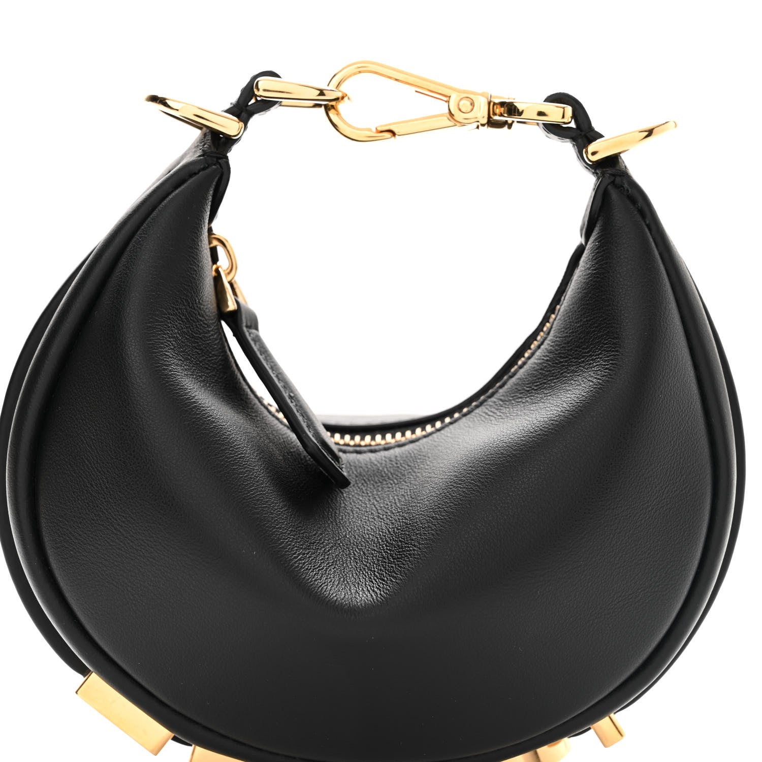Fendi Vitello Grace Matte Nano Fendigraphy Hobo Charm Black 8 of 11