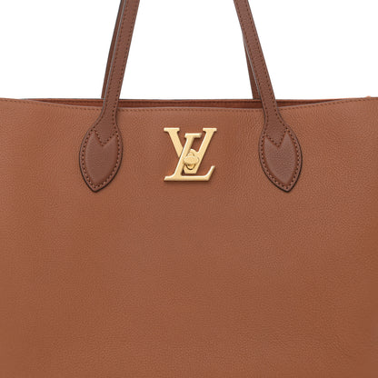 Louis Vuitton Grained Calfskin Lockme Shopper Chataigne 7 of 9