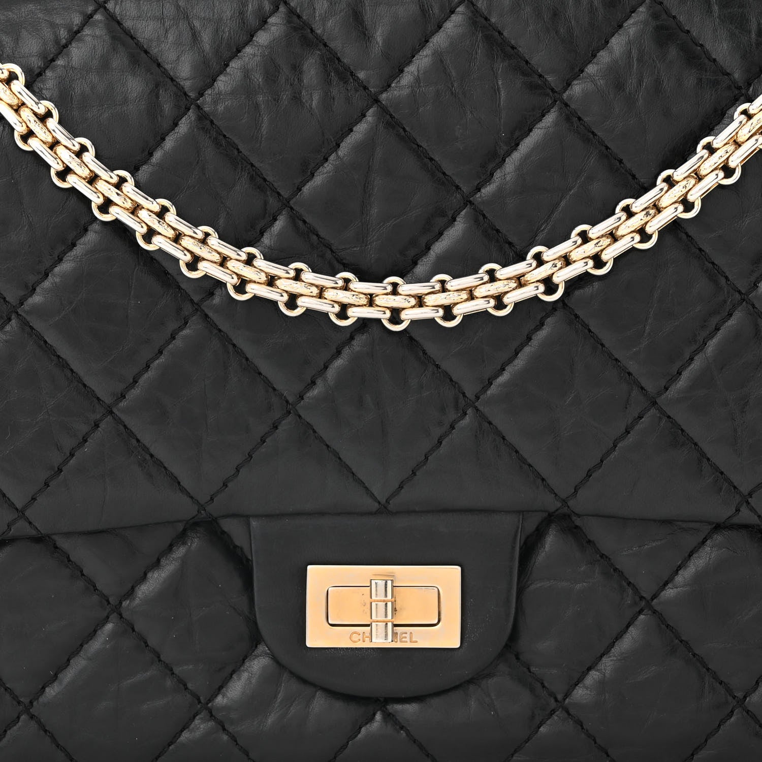 Chanel Aged Calfskin Quilted 50th Anniversary 2.55 Reissue 226 Flap Black 8 of 12
