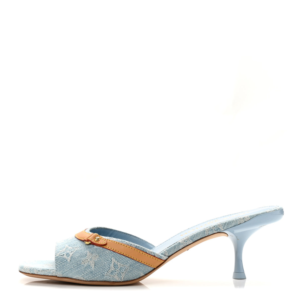 Monogram Denim 6AM Mules 40 Light Blue