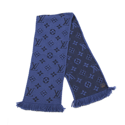 Louis Vuitton Wool Silk Logomania Scarf Denim Dark 2 of 3