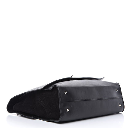 Givenchy Calfskin Crocodile Embossed Medium Shark Lock Satchel Black 4 of 11
