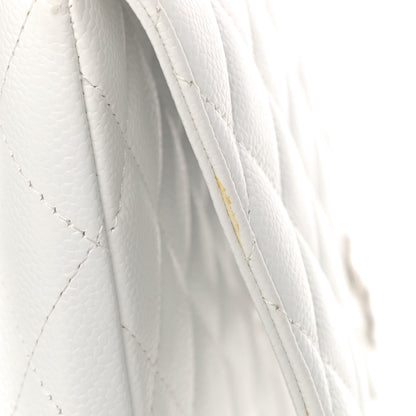 Chanel Caviar Quilted Jumbo Single Flap White 6 of 7