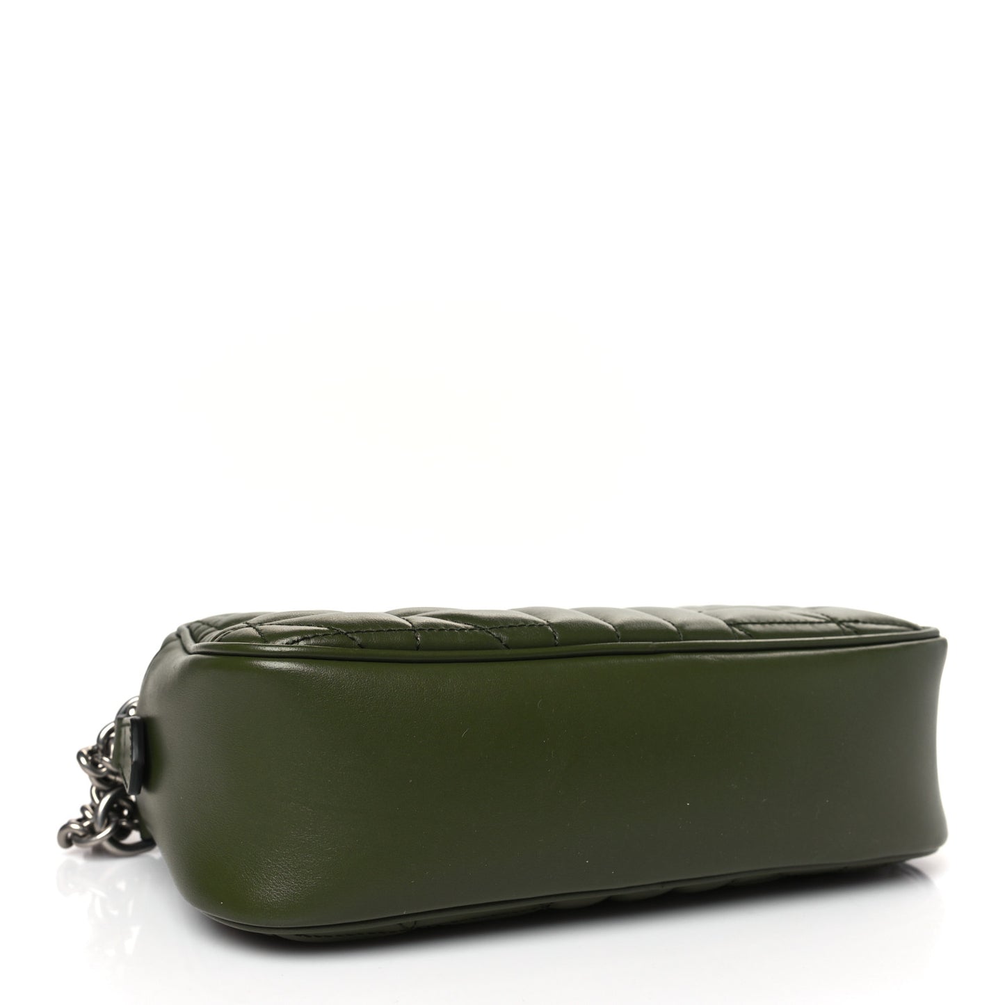 Calfskin Matelasse Aria Small GG Marmont Chain Shoulder Bag Military Wood