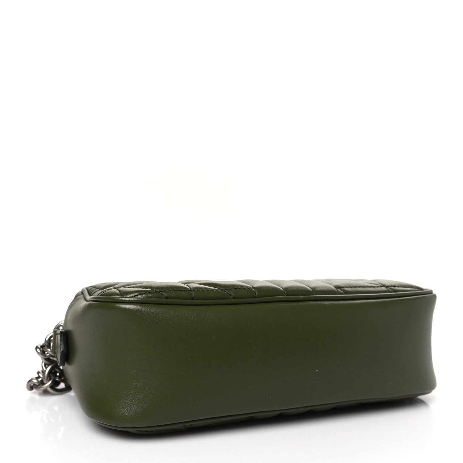 Gucci Calfskin Matelasse Aria Small GG Marmont Chain Shoulder Bag Military Wood 4 of 8