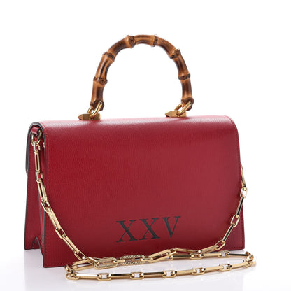 Gucci Calfskin Snakeskin Studded Small Ottilia Top Handle Bag Hibiscus Red 3 of 8