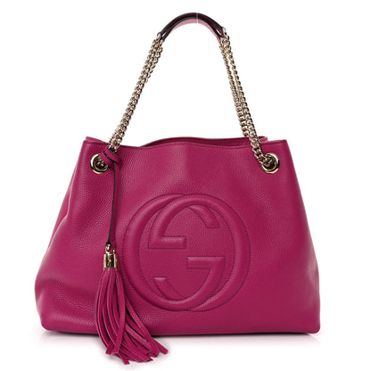 Gucci Cellarius Calfskin Medium Soho Chain Shoulder Bag Bright Bouganville 1 of 10