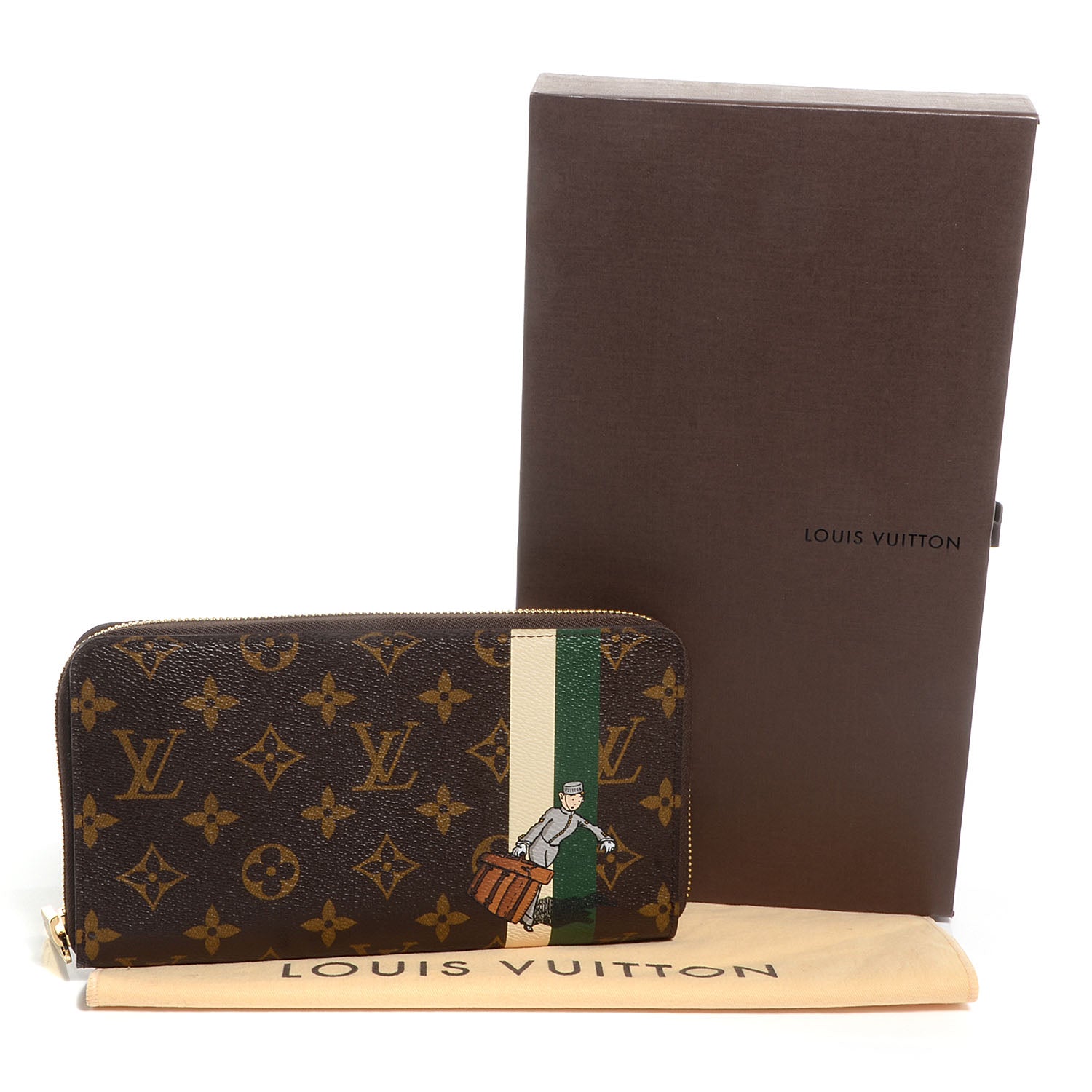 Louis Vuitton Monogram Groom Zippy Organizer Wallet Green 5 of 8