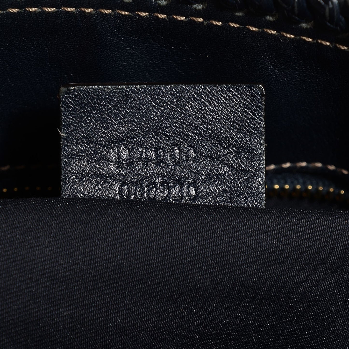 Calfskin Large Horsebit Chain Hobo Navy Blue