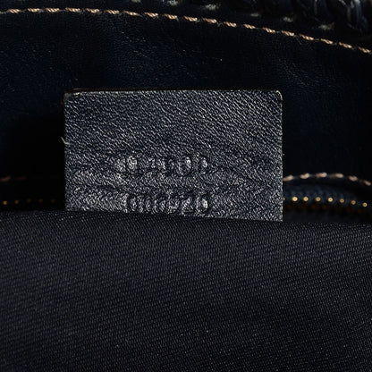Gucci Calfskin Large Horsebit Chain Hobo Navy Blue 8 of 8