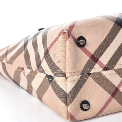 Burberry Patent Supernova Check Small Stanton Tote Black 10 of 15