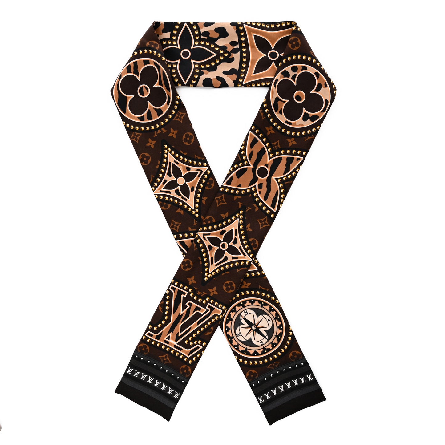 Silk Monogram LV World Bandeau Brown