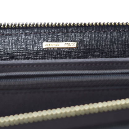 Fendi Zucca Spalmati Vitello Elite Zip Around Wallet Tobacco Ebano 6 of 8
