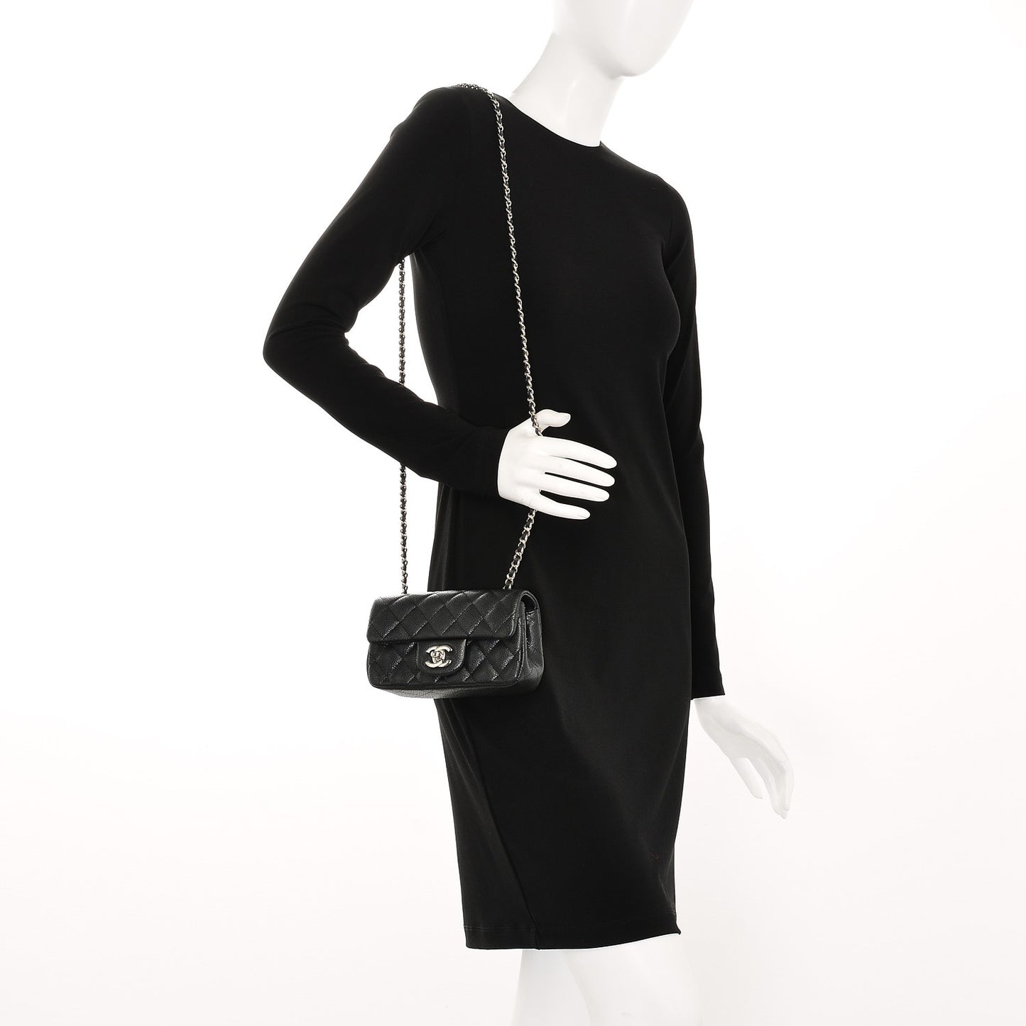 Caviar Quilted Extra Mini Flap Black
