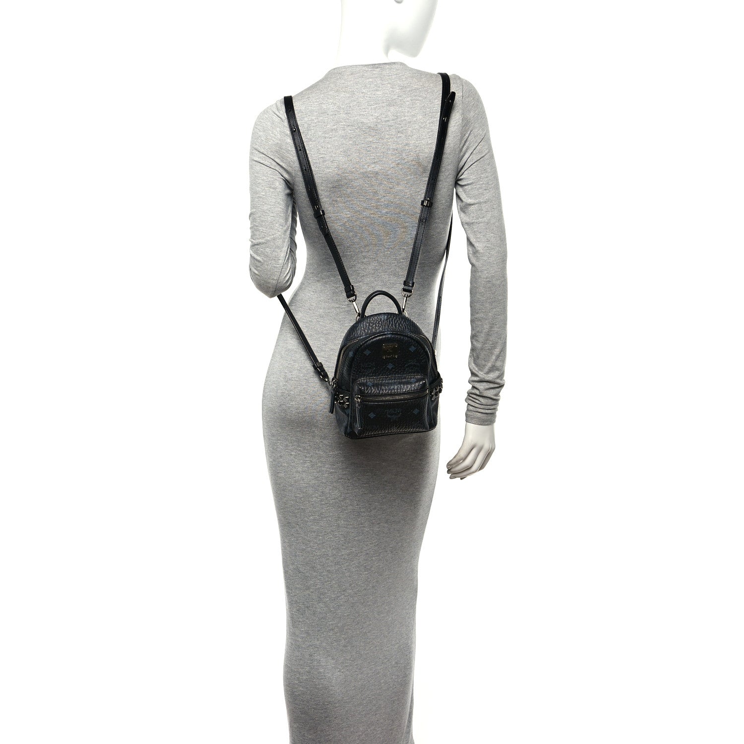 MCM Visetos Side Stud X-Mini Stark Bebe Boo Backpack Black 2 of 13