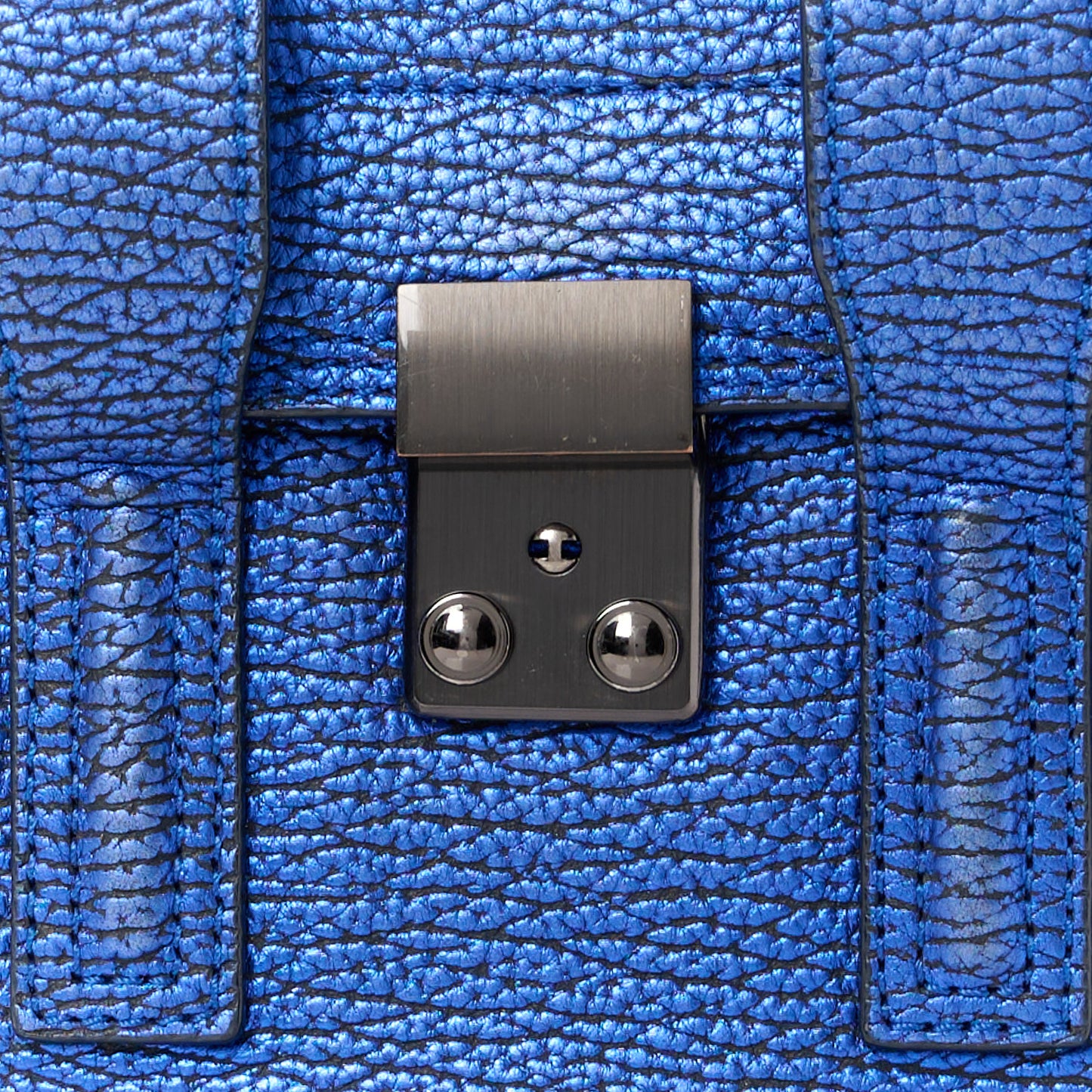 Metallic Textured Calfskin Mini Pashli Satchel Electric Blue