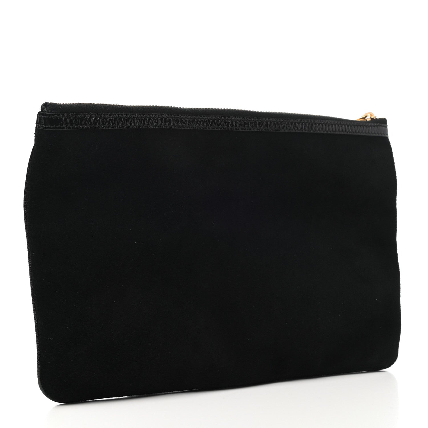 Gucci Suede Patent Large Ophidia Pouch Clutch Black 3 of 7