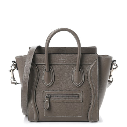 Celine Drummed Calfskin Nano Luggage Souris 1 of 8