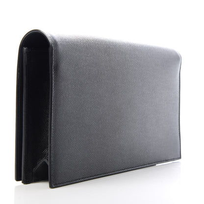 Saint Laurent Grain De Poudre Classic Monogram Kate Clutch Black 3 of 7