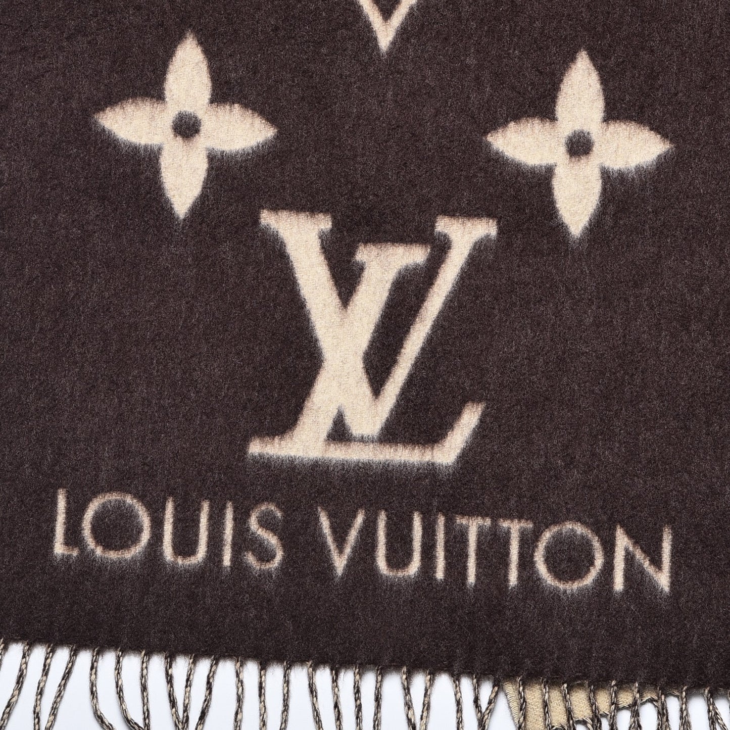 Cashmere Monogram Reykjavik Scarf Brown