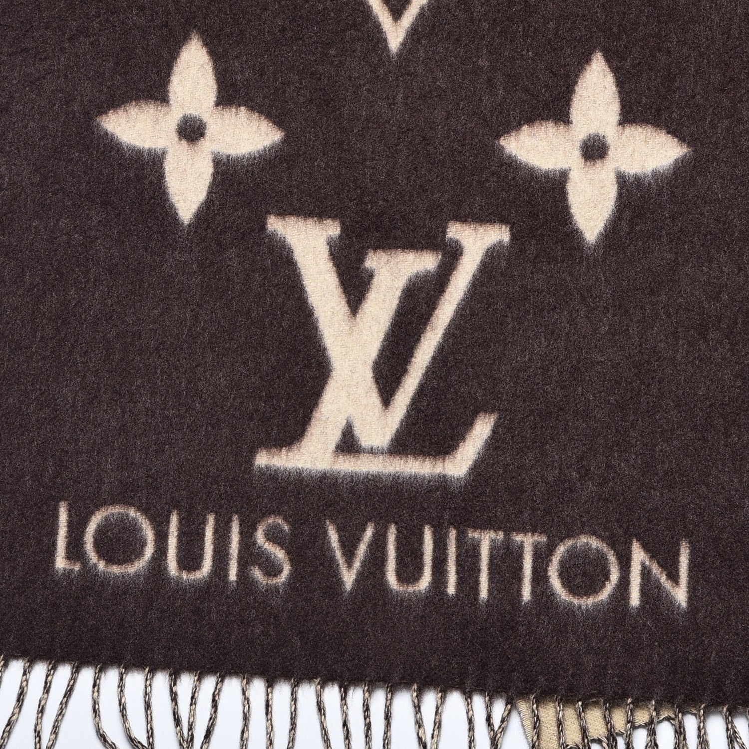 Louis Vuitton Cashmere Monogram Reykjavik Scarf Brown 4 of 6