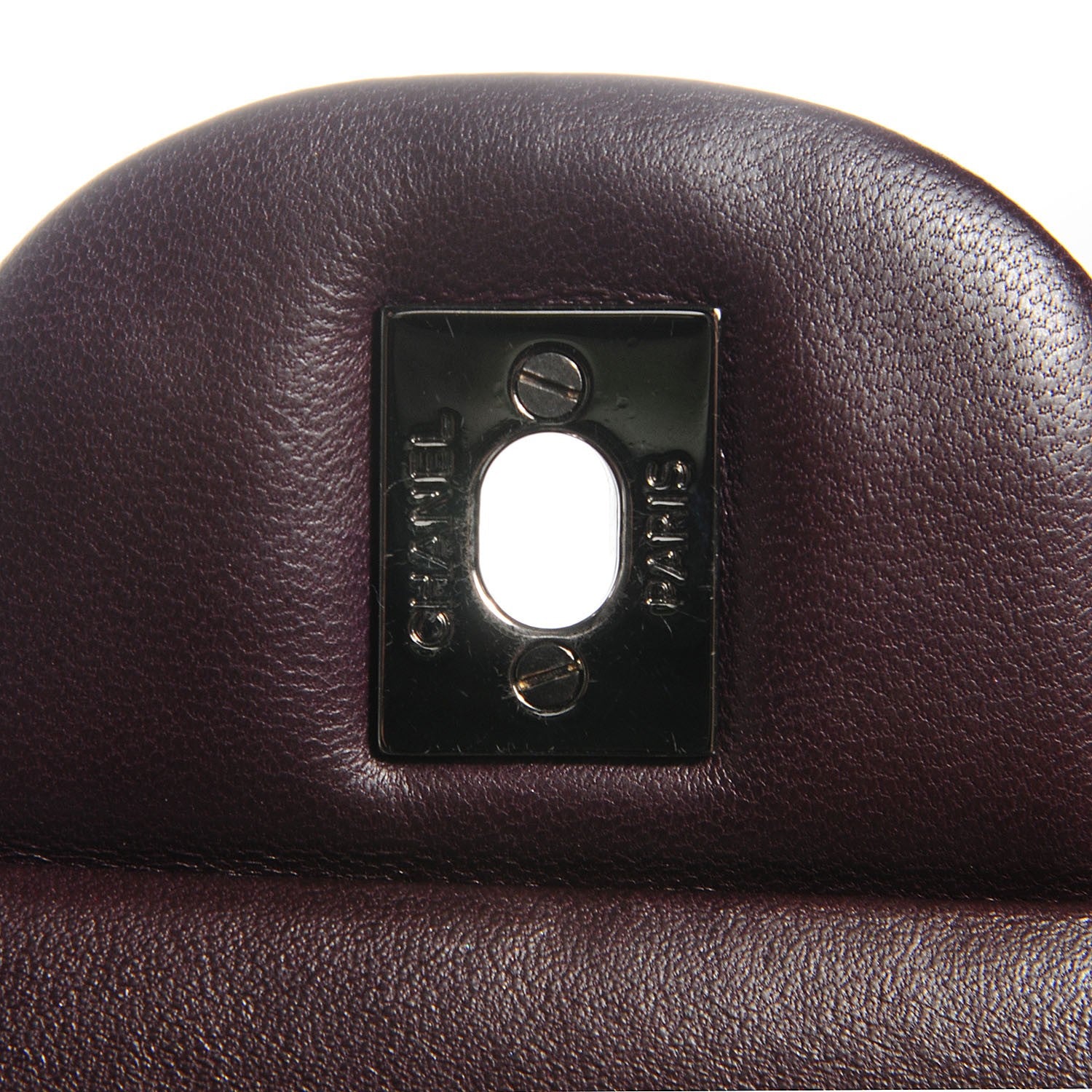 Chanel Lambskin Quilted Jumbo Double Flap Dark Plum 6 of 8