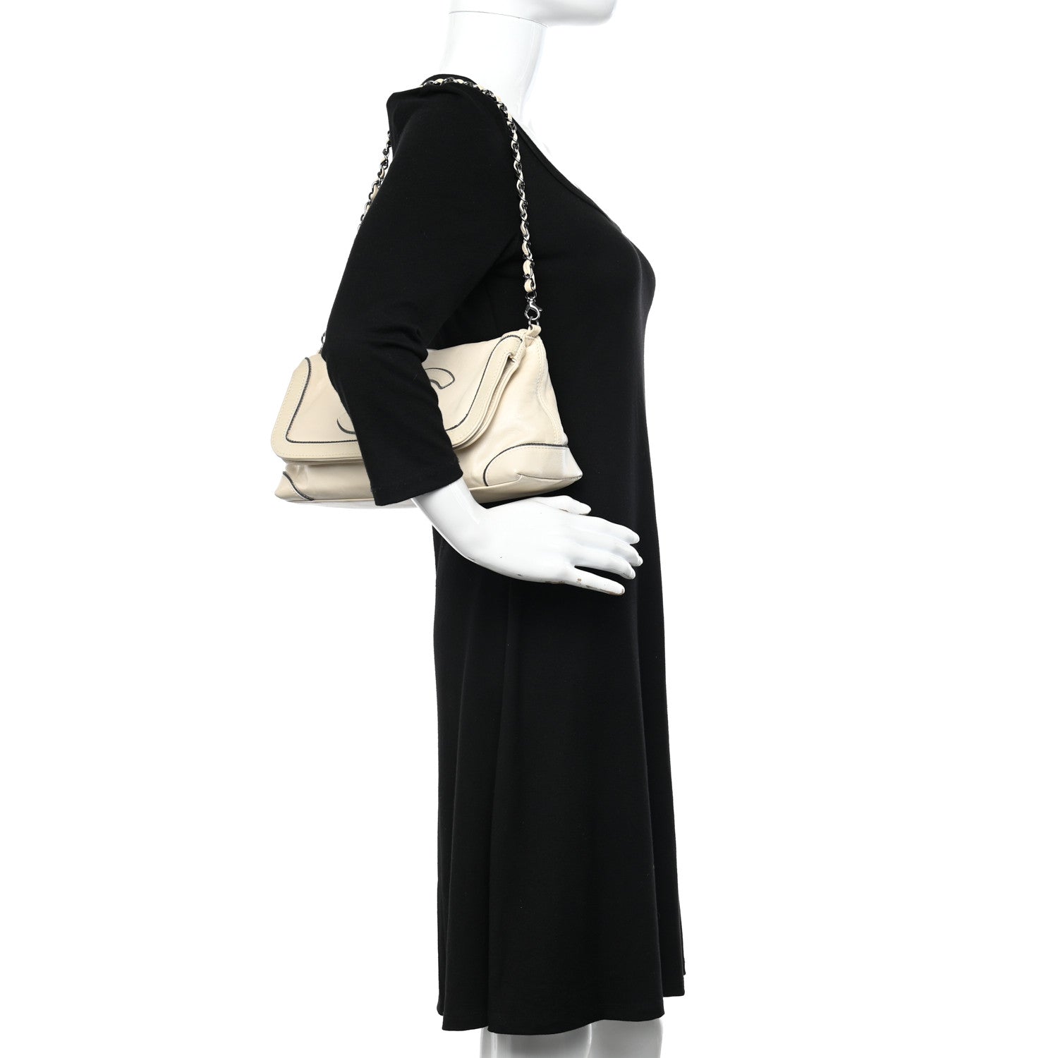 Chanel Lambskin CC Chain Shoulder Bag White 2 of 12