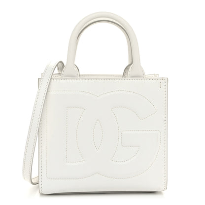 Dolce & Gabbana Calfskin Small DG Daily Shopper Tote White 1 of 9