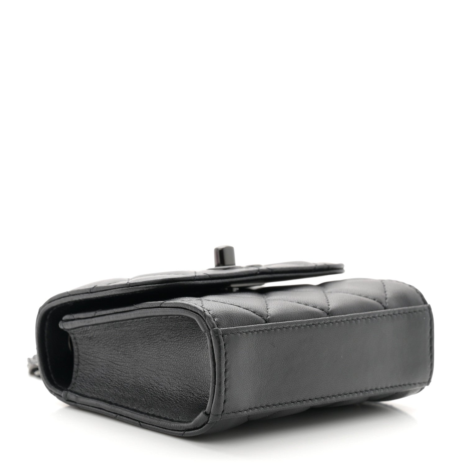 Chanel Lambskin Quilted Mini Trendy CC Clutch With Chain So Black 4 of 10