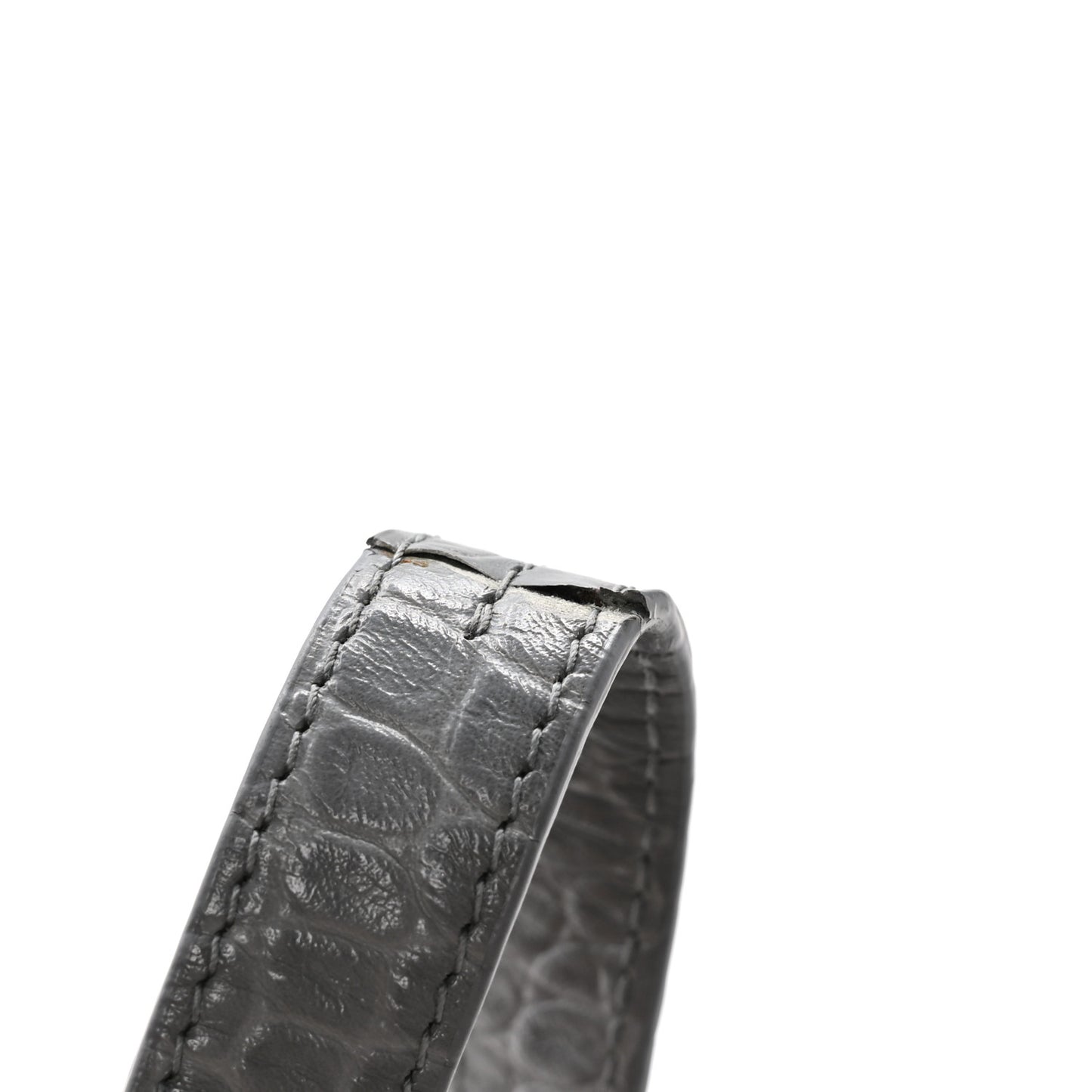 Extra Supple Calfskin Crocodile Embossed Small Gossip Bag Grey