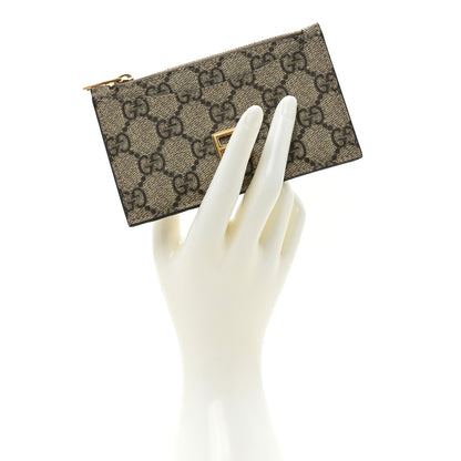 Gucci X BALENCIAGA GG Supreme Monogram Zip Card Case Beige Ebony 2 of 9