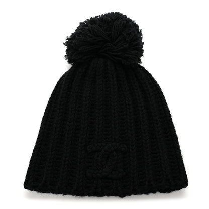 Chanel Wool CC Beanie Hat Black 1 of 4