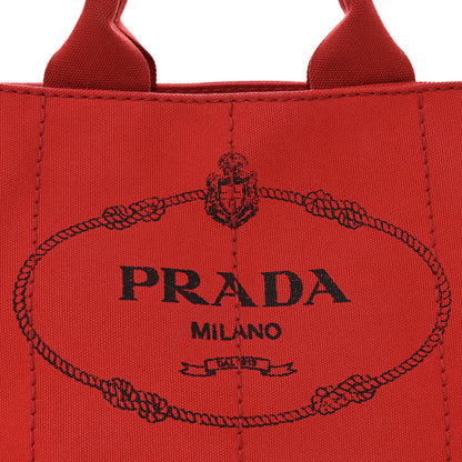 Prada Canapa Small Logo Tote Rosso 8 of 16