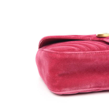 Gucci Velvet Matelasse Small GG Marmont Shoulder Bag Light Raspberry Rose 6 of 8